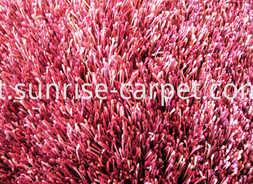 Polyester Silk Thick Yarn Shaggy Rug Pink